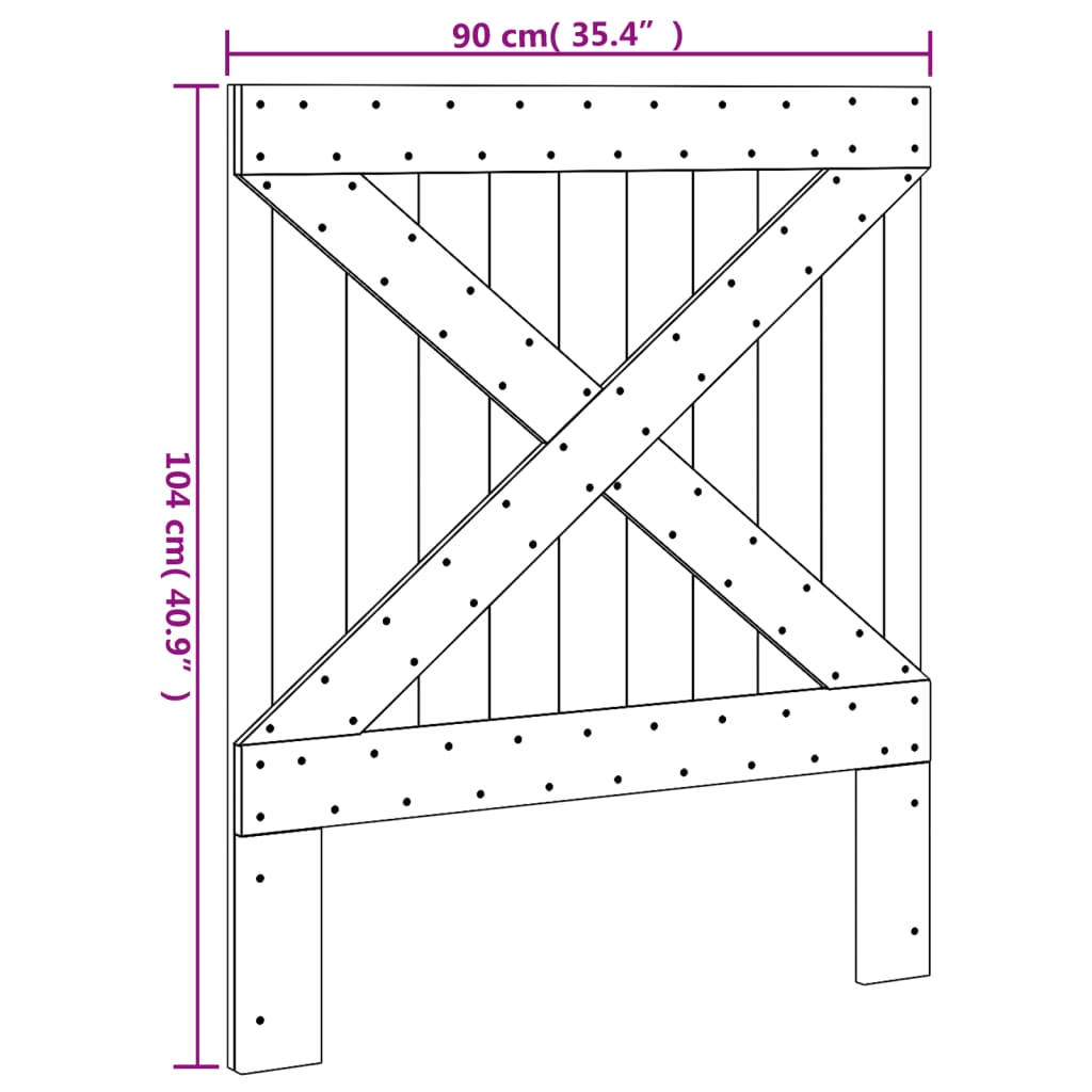 vidaXL Vzglavje 90x104 cm trdna borovina