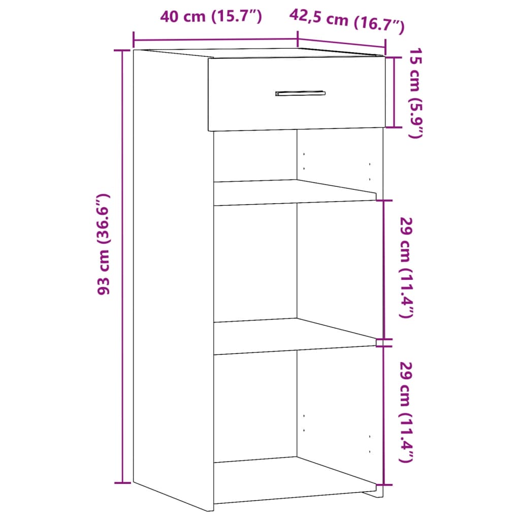 vidaXL Komoda dimljeni hrast 40x42,5x93 cm inženirski les