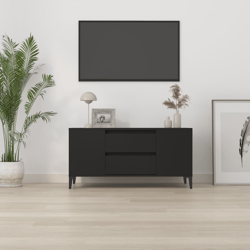 vidaXL TV omarica črna 102x44,5x50 cm inženirski les