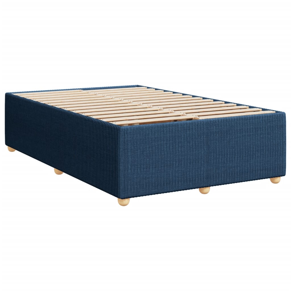 vidaXL Box spring postelja z vzmetnico moder 120x200 cm blago