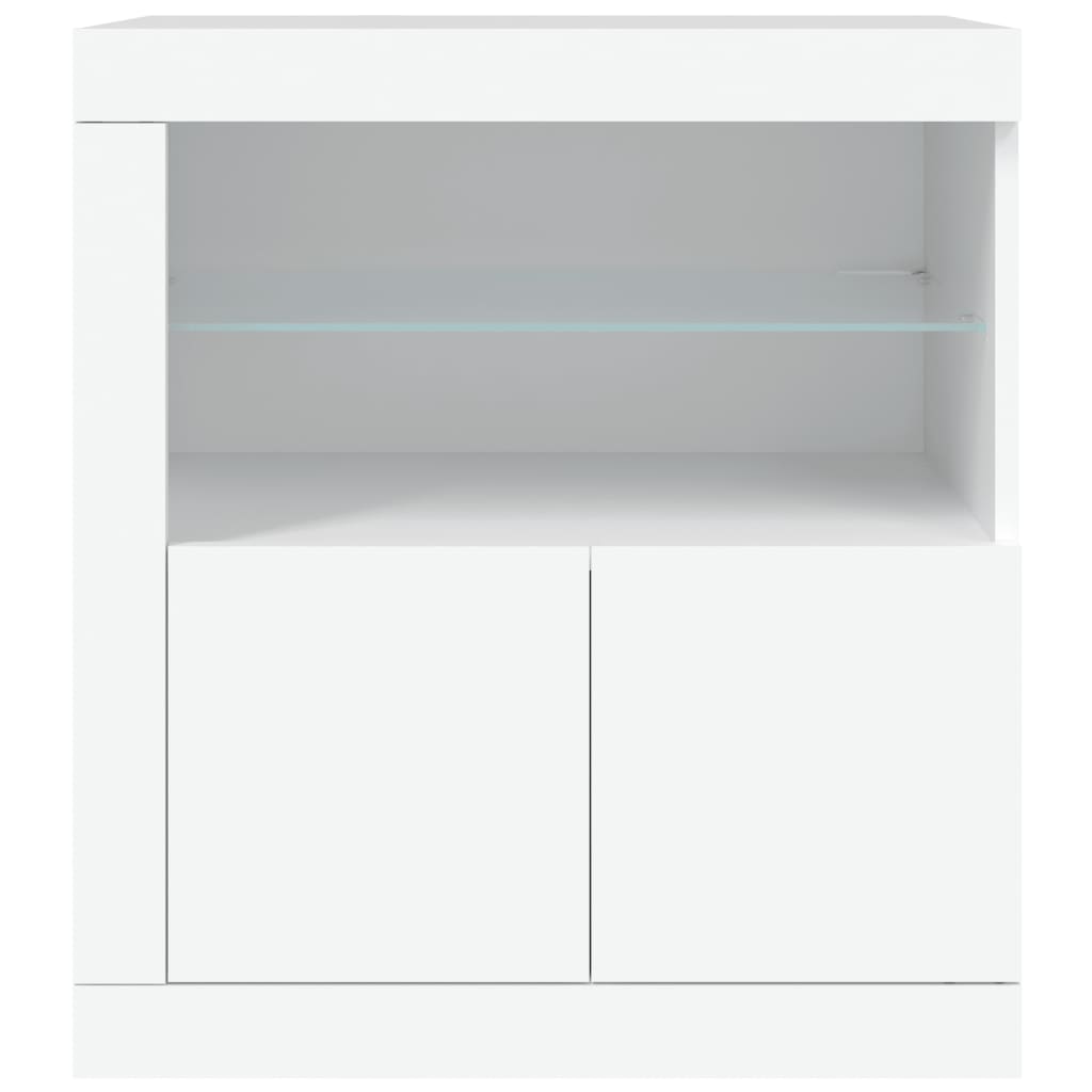 vidaXL Komoda z LED diodami bela 60,5x37x67 cm