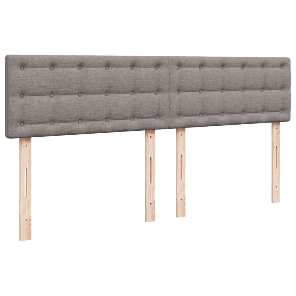 vidaXL Box spring postelja z vzmetnico taupe 200x200 cm blago