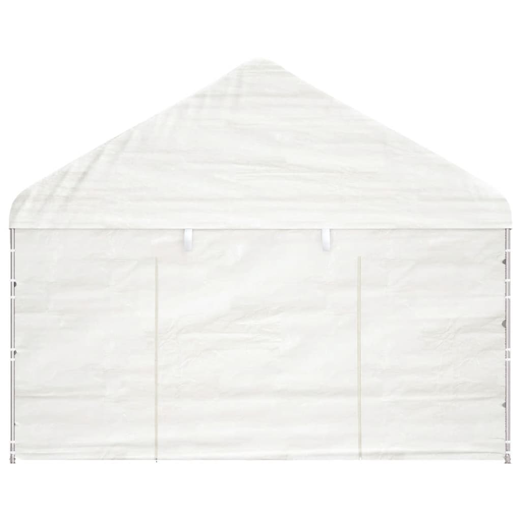 vidaXL Paviljon s streho bel 8,92x4,08x3,22 m polietilen