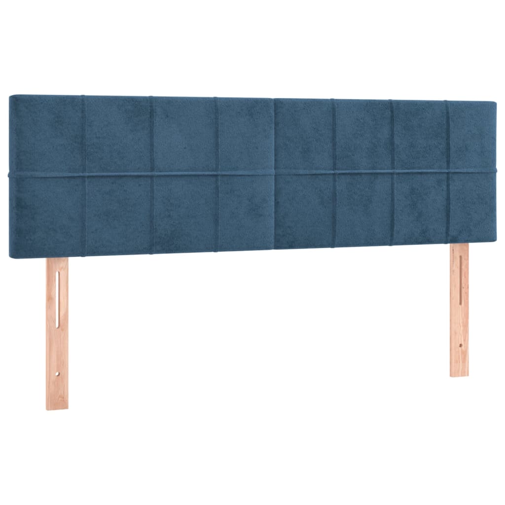 vidaXL Box spring postelja z vzmetnico temno modra 140x190cm žamet