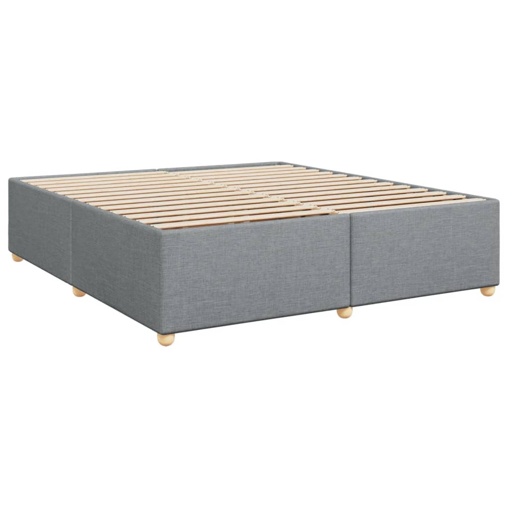 vidaXL Box spring postelja z vzmetnico svetlo siva 200x200 cm blago