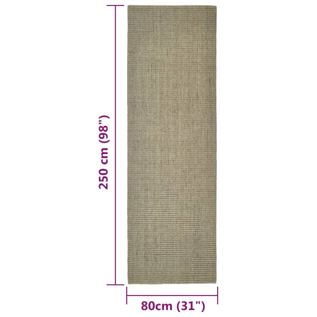 vidaXL Preproga iz sisala za praskalnik taupe 80x250 cm