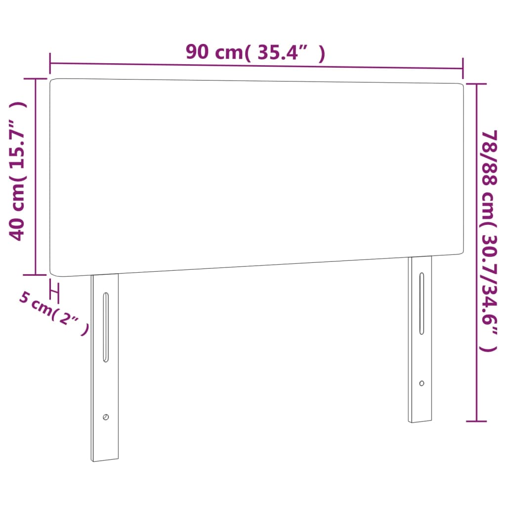 vidaXL Posteljno vzglavje temno sivo 90x5x78/88 cm blago