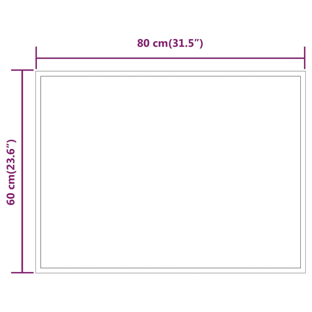 vidaXL LED kopalniško ogledalo 60x80 cm