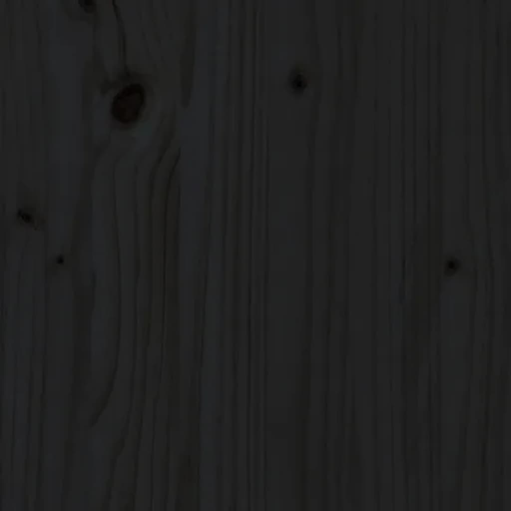 vidaXL Izvlečna dnevna postelja črna 2x(90x200) cm trdna borovina