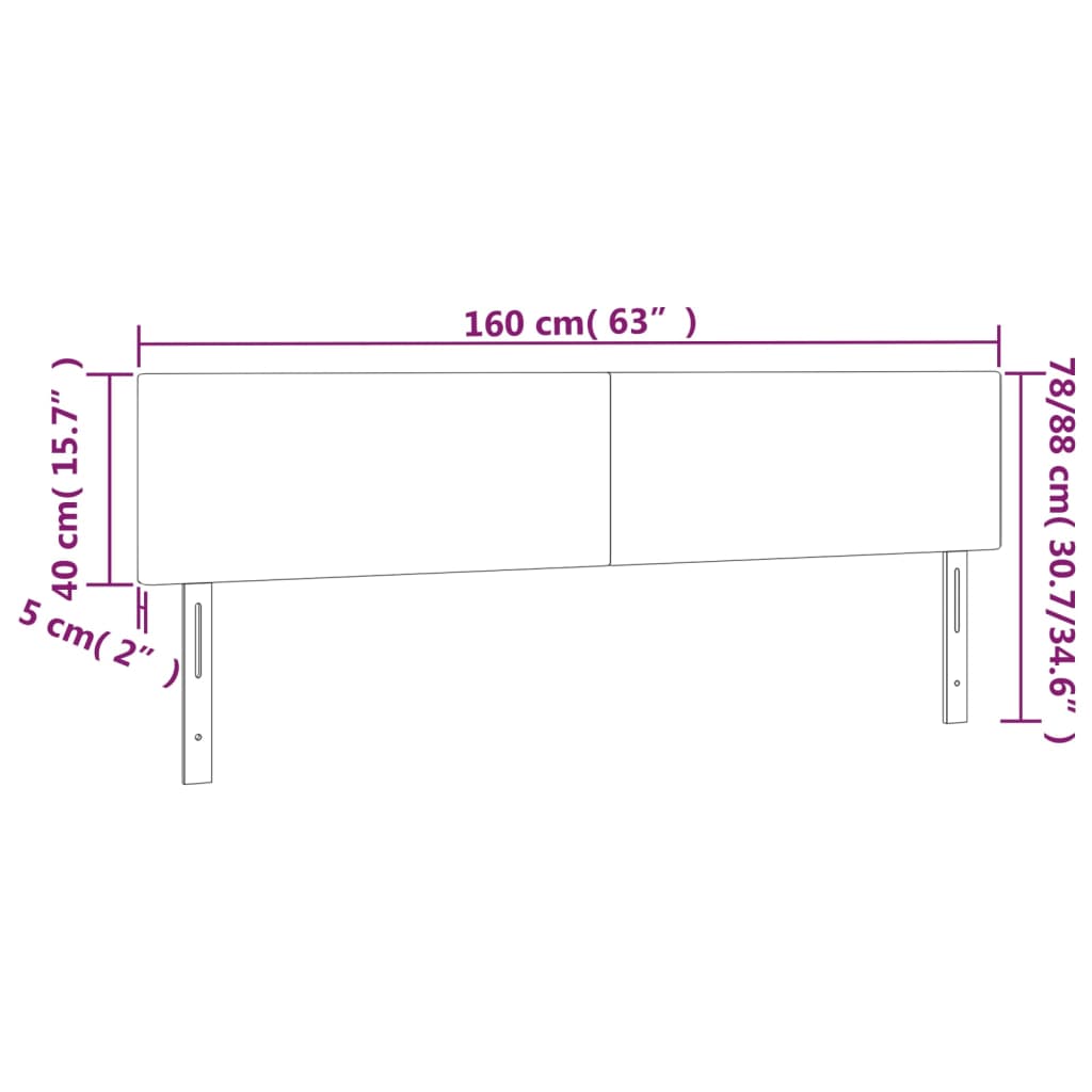 vidaXL Posteljno vzglavje 2 kosa belo 80x5x78/88 cm umetno usnje