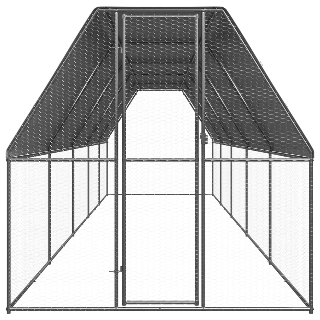 vidaXL Zunanji kokošnjak 2x10x2 m pocinkano jeklo