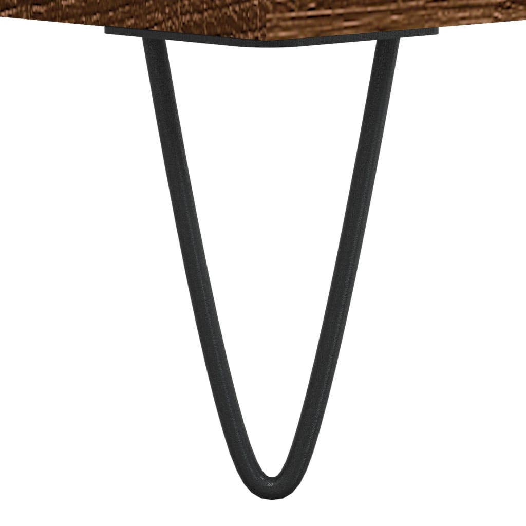 vidaXL Klubska mizica rjavi hrast 60x60x30 cm inženirski les