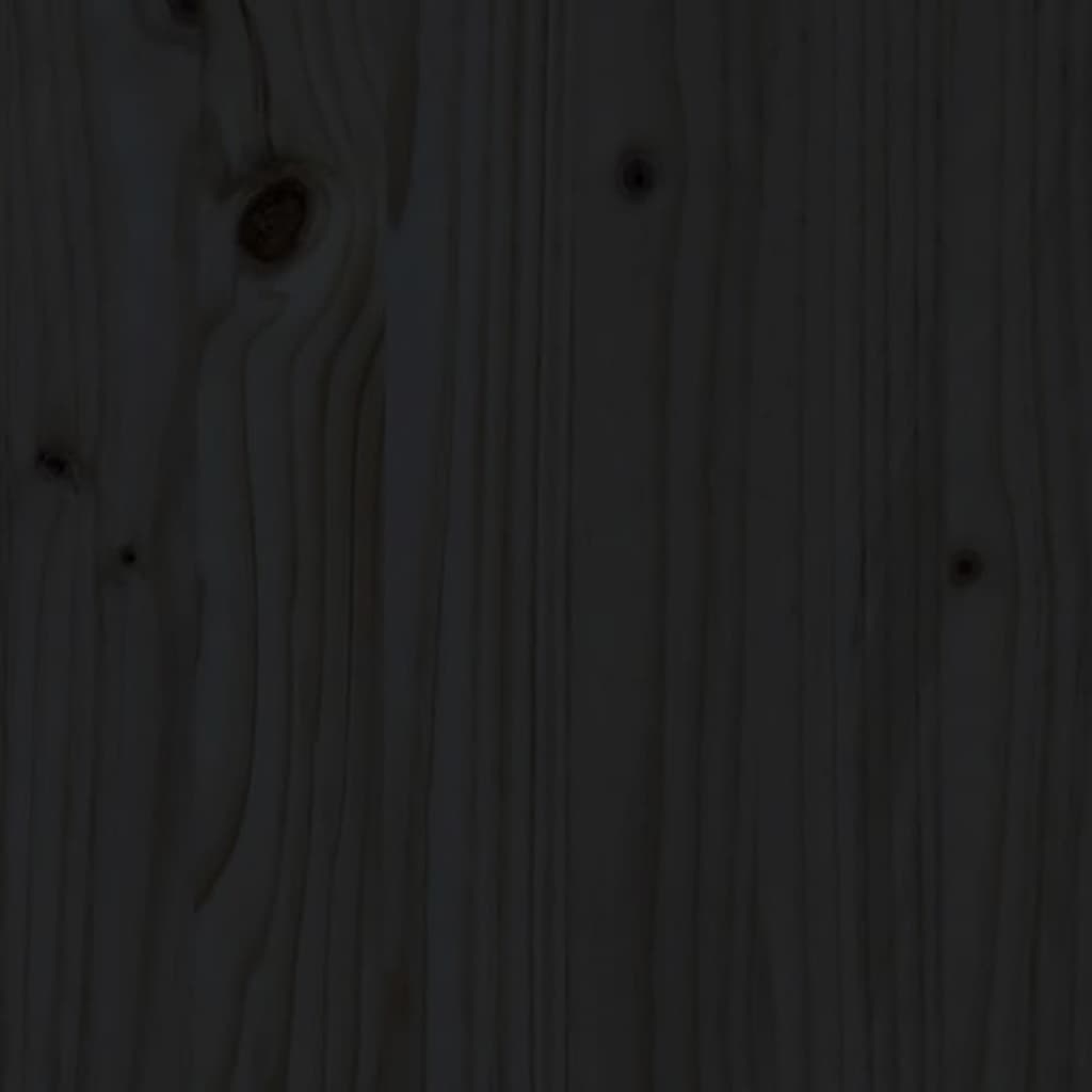 vidaXL Visoka greda s polico črna 82,5x82,5x81 cm trdna borovina