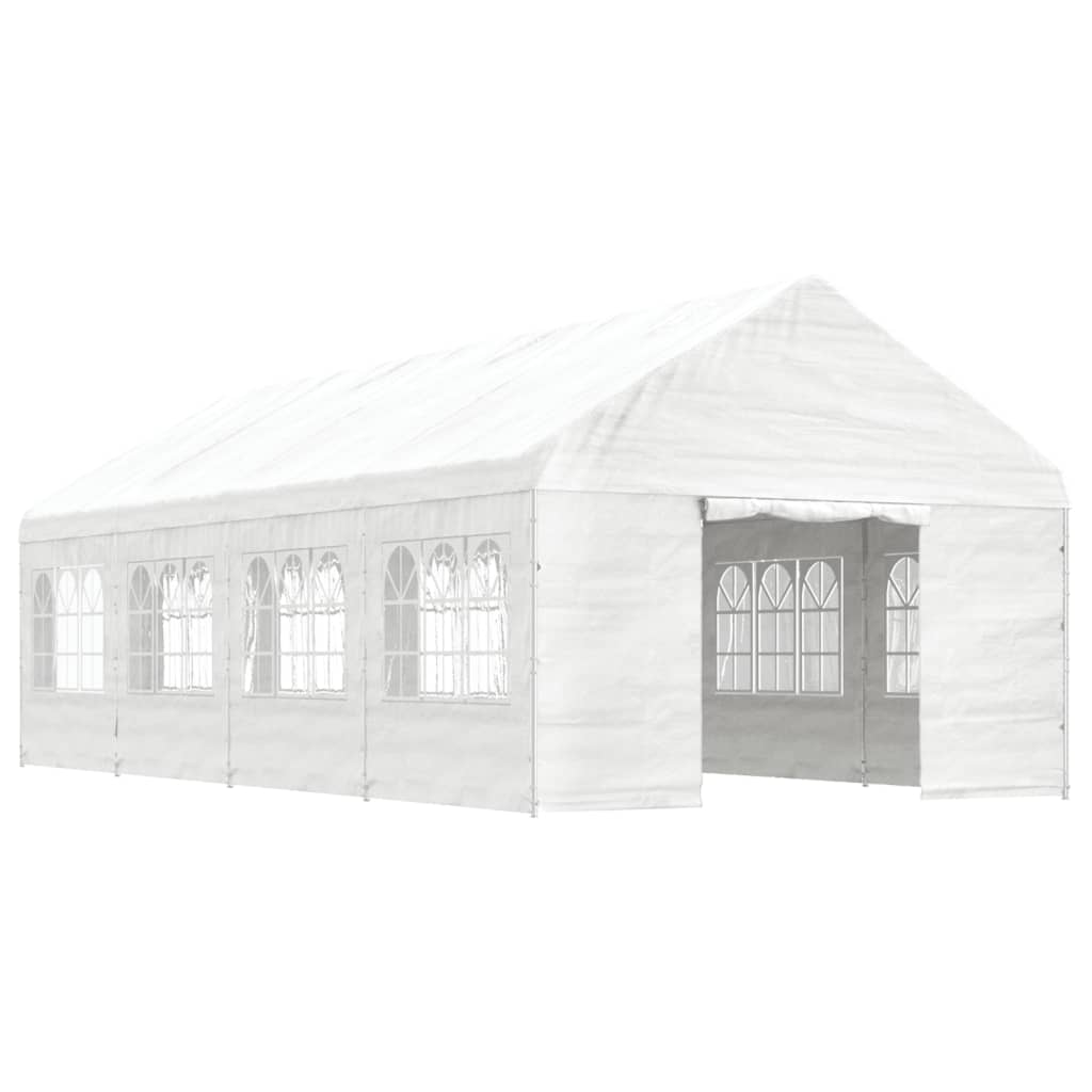 vidaXL Paviljon s streho bel 8,92x4,08x3,22 m polietilen