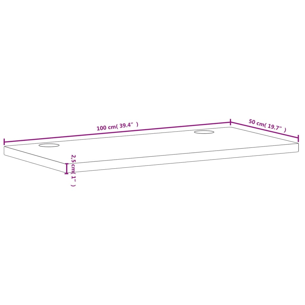 vidaXL Mizna plošča 100x50x2,5 cm trdna bukovina