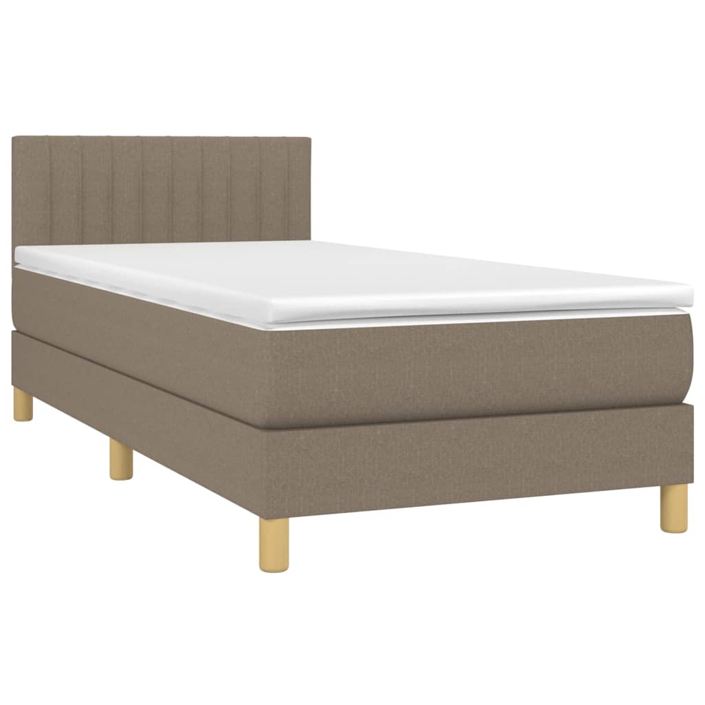 vidaXL Box spring postelja z vzmetnico taupe 80x200 cm blago