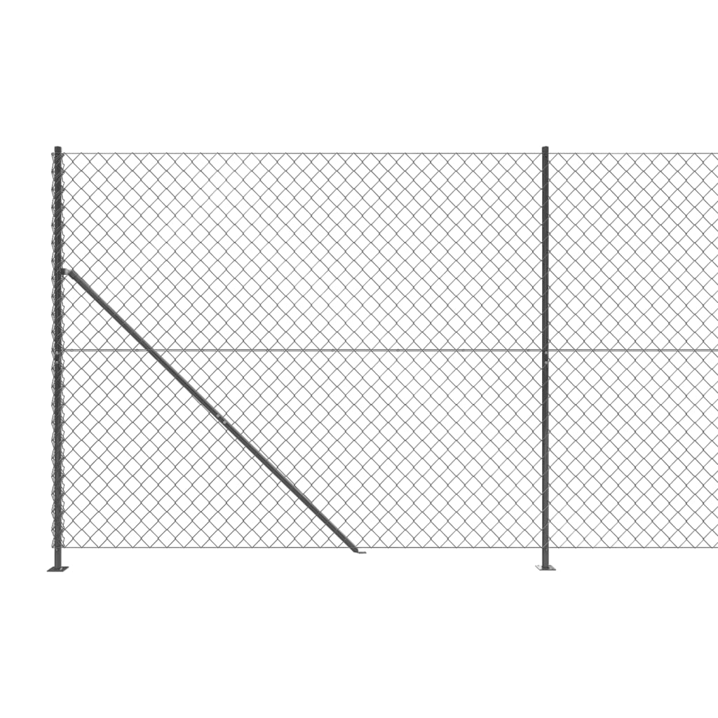 vidaXL Mrežna ograja s prirobnico antracit 1,8x25 m