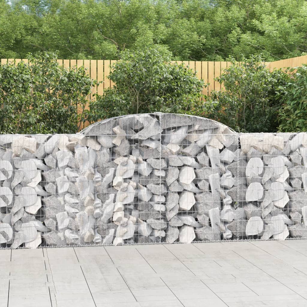 vidaXL Obokana gabion košara 15 kos 300x30x100/120 cm pocinkano železo