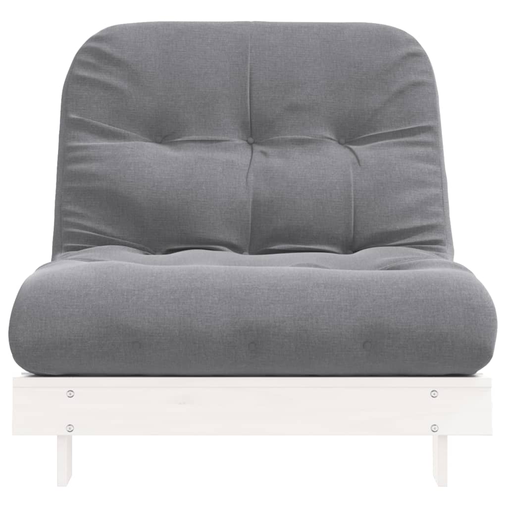 vidaXL Futon z ležiščem bela 80x206x11 cm trdna borovina