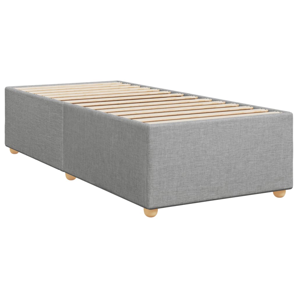 vidaXL Box spring postelja z vzmetnico svetlo siv 100x200 cm blago