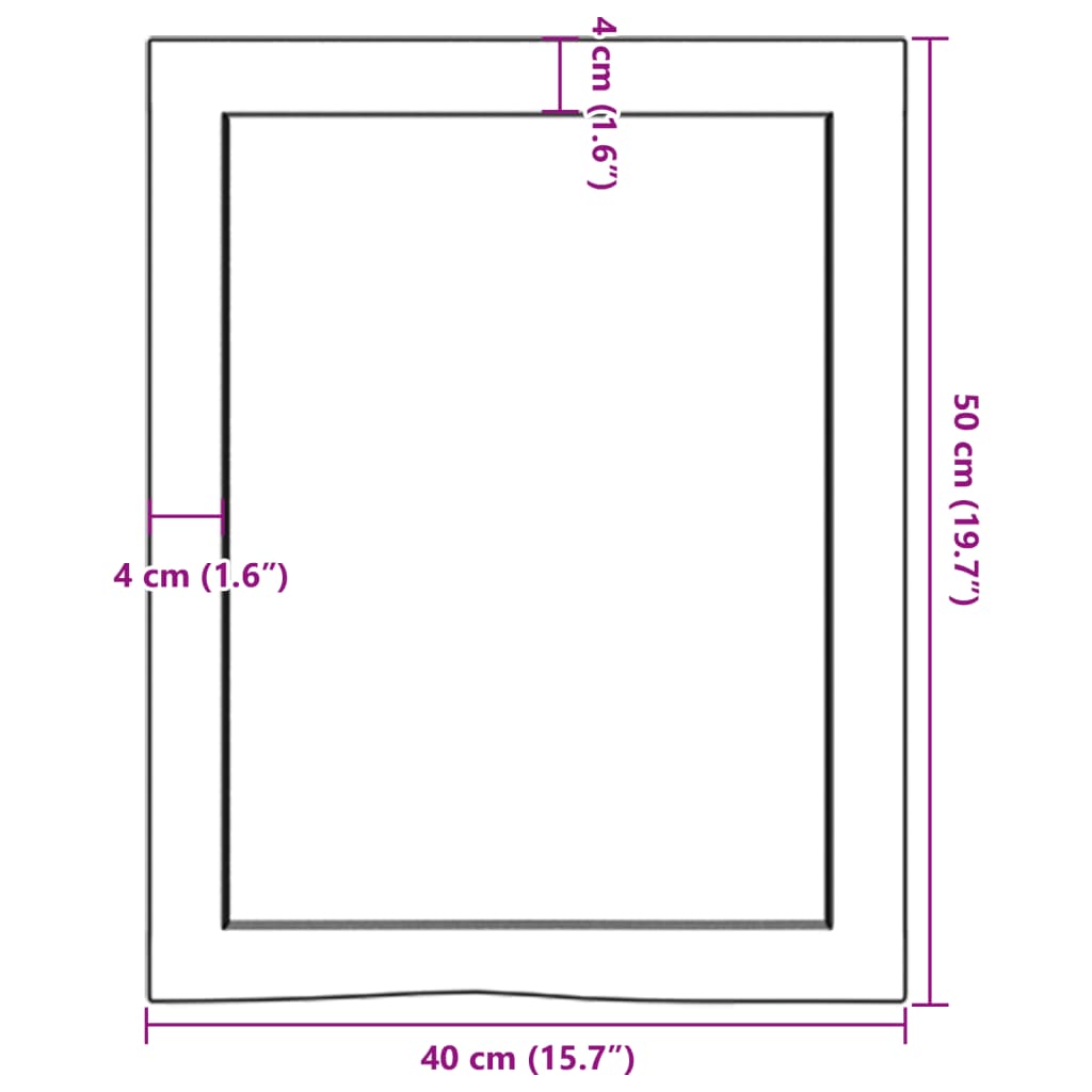 vidaXL Stenska polica 40x50x(2-4) cm neobdelana trdna hrastovina