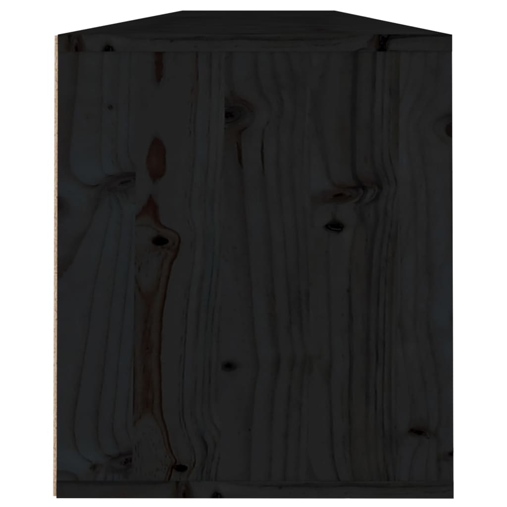 vidaXL Stenska omarica 2 kosa črna 100x30x35 cm trdna borovina