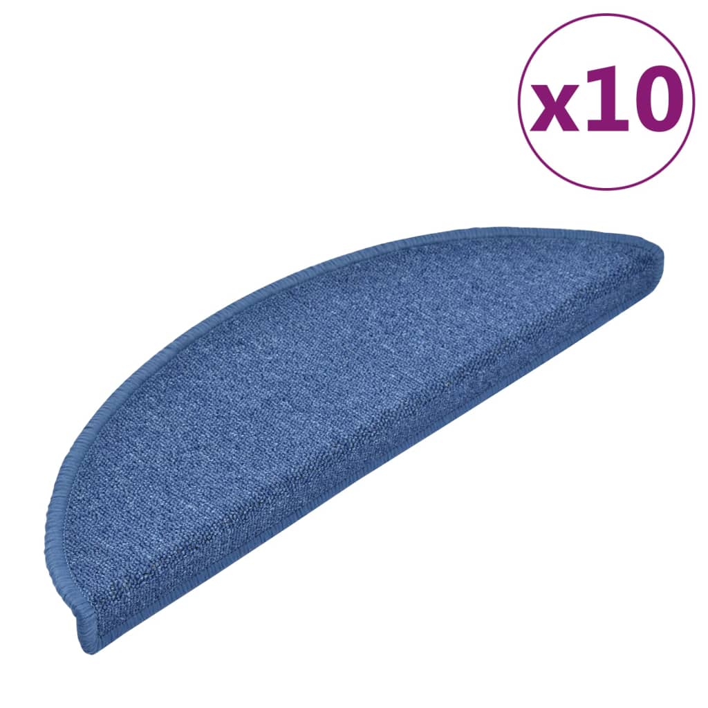 vidaXL Preproge za stopnice 10 kosov 56x17x3 cm modre