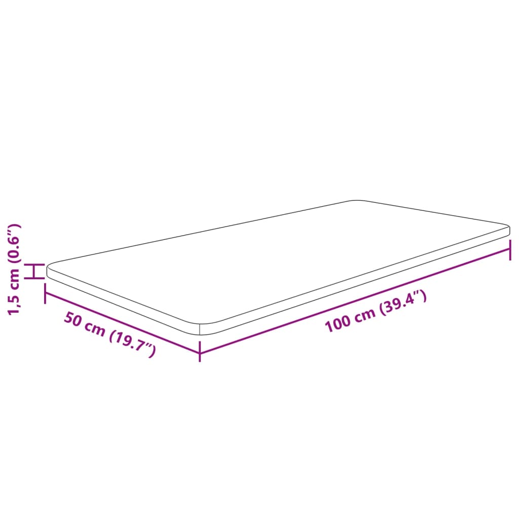 vidaXL Kopalniški pult temno rjav 100x50x1,5 cm trdna hrastovina