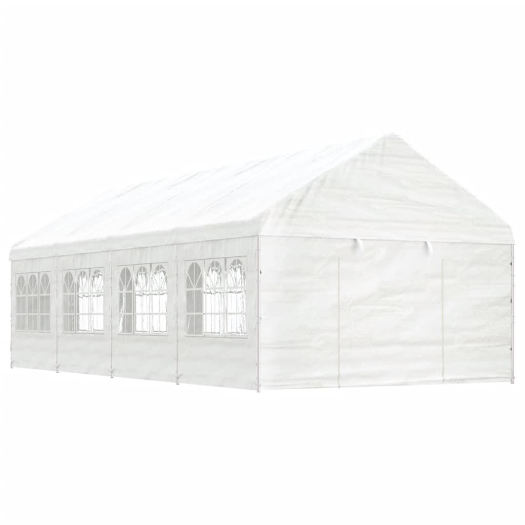 vidaXL Paviljon s streho bel 8,92x4,08x3,22 m polietilen