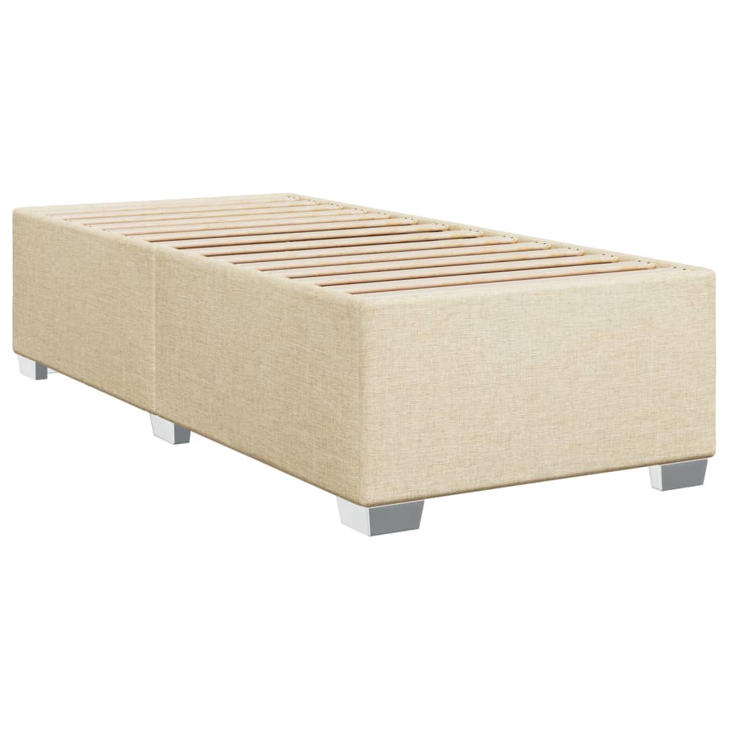 vidaXL Box spring postelja z vzmetnico krem 90x200 cm blago