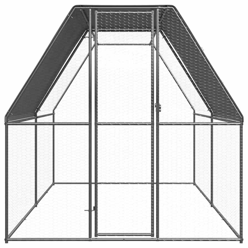 vidaXL Kokošnjak 2x4x2 m pocinkano jeklo