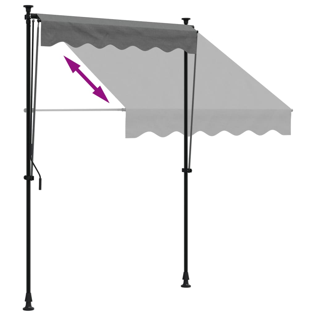 vidaXL Zložljiva tenda antracit 150x150 cm tkanina in jeklo