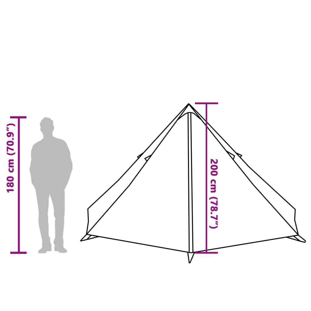 vidaXL Družinski šotor tipi za 8 oseb zelen vodoodporen