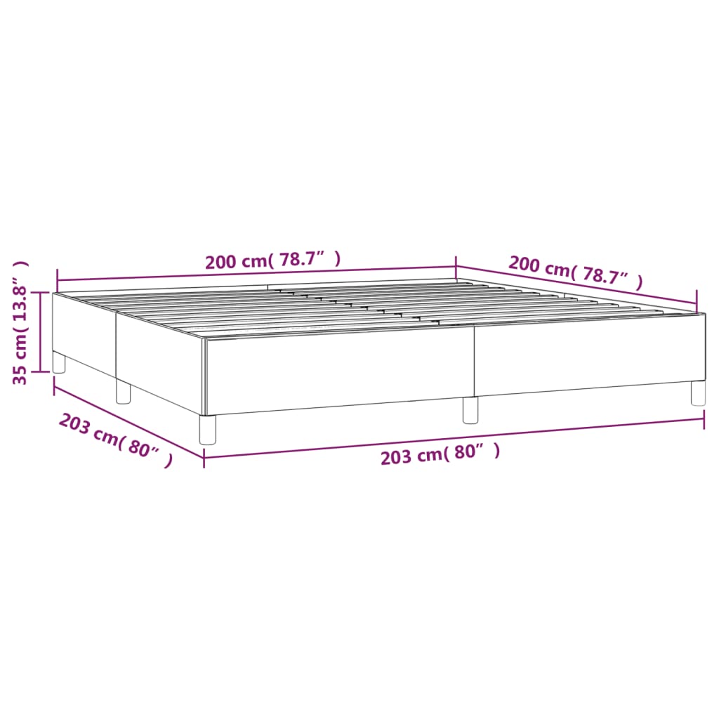 vidaXL Posteljni okvir brez vzmetnice temno siv 200x200 cm blago