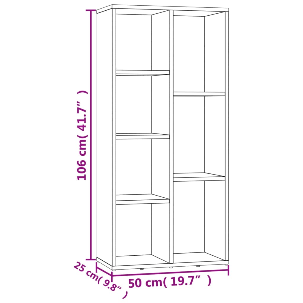 vidaXL Knjižna omara rjavi hrast 50x25x106 cm