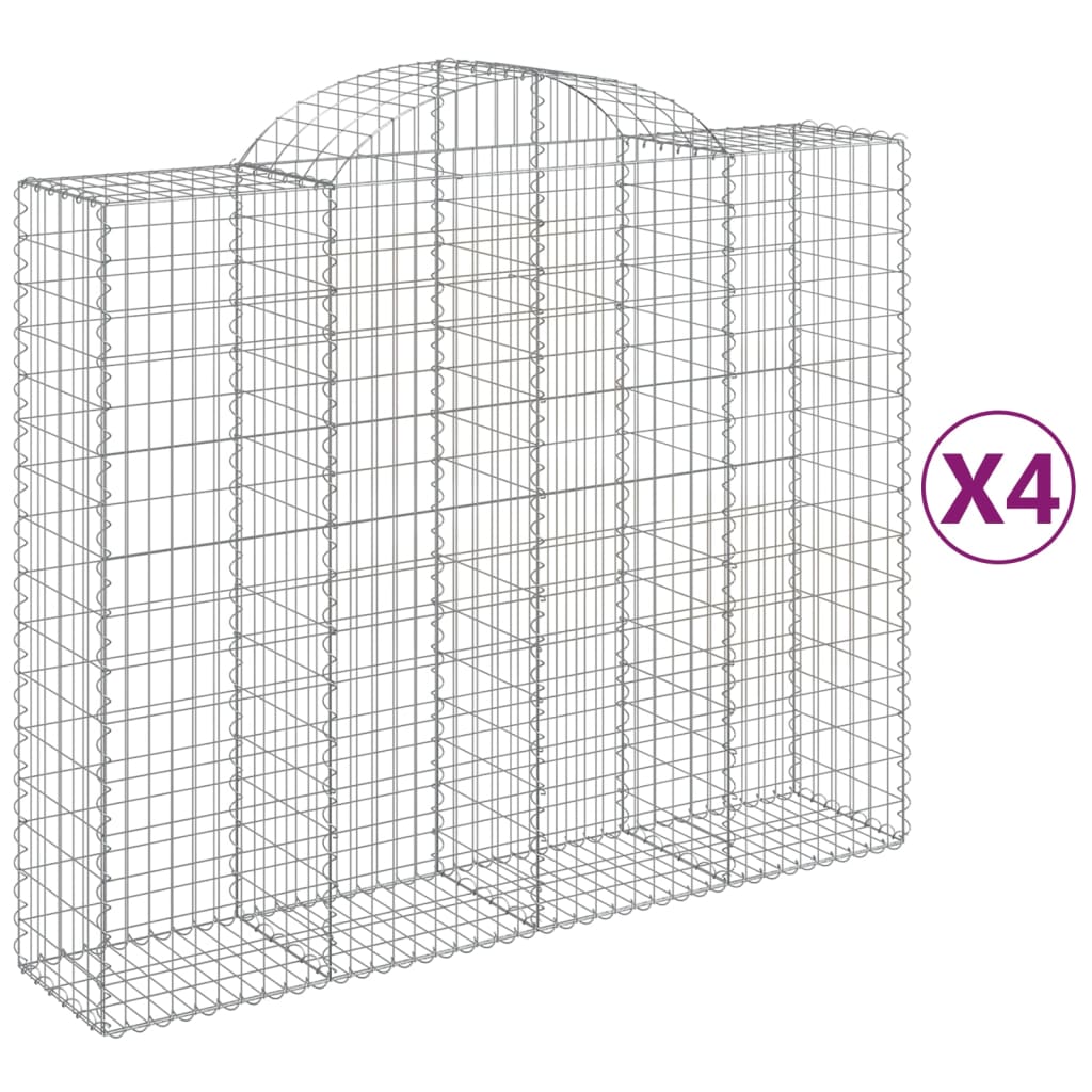 vidaXL Obokane gabion košare 4 kosi 200x50x160/180 cm pocinkano železo