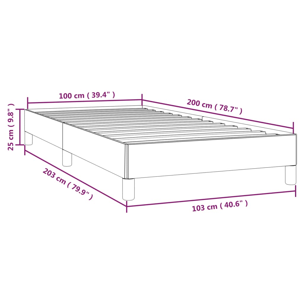 vidaXL Posteljni okvir črn 100x200 cm umetno usnje