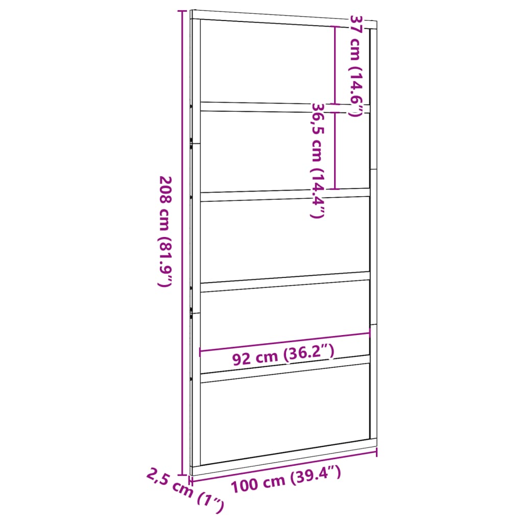 vidaXL Hlevska vrata 100x208 cm trdna borovina