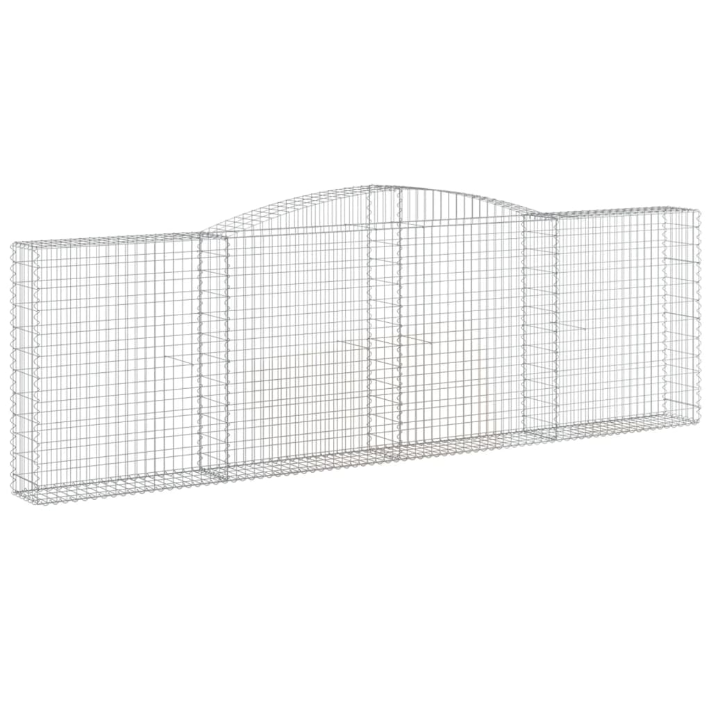 vidaXL Obokane gabion košare 2 kosa 400x30x120/140 cm pocinkano železo