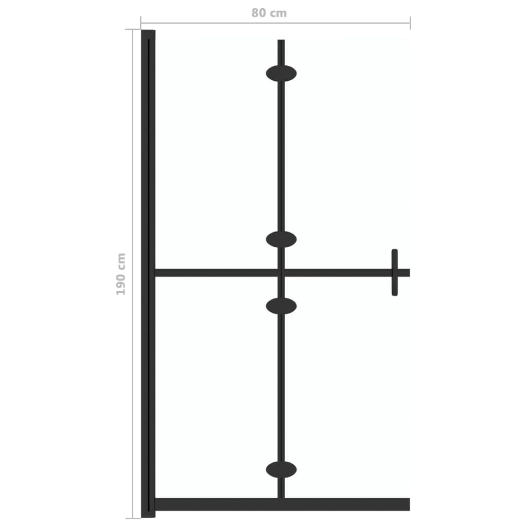 vidaXL Zložljiva pregrada za tuš prozorno ESG steklo 80x190 cm