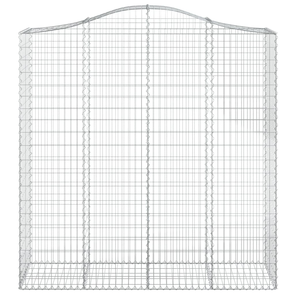 vidaXL Obokane gabion košare 2 kosa 200x50x200/220 cm pocinkano železo