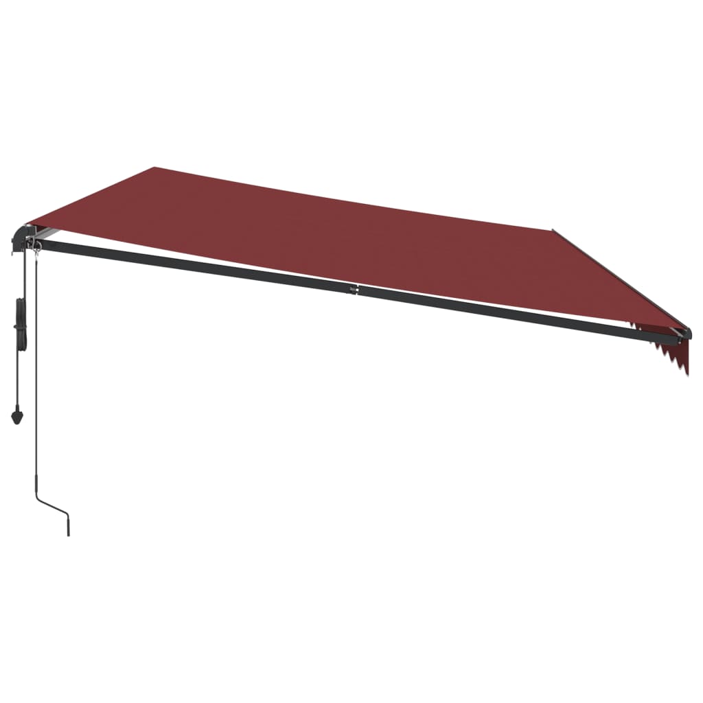 vidaXL Avtomatsko zložljiva tenda LED bordo 600x350 cm