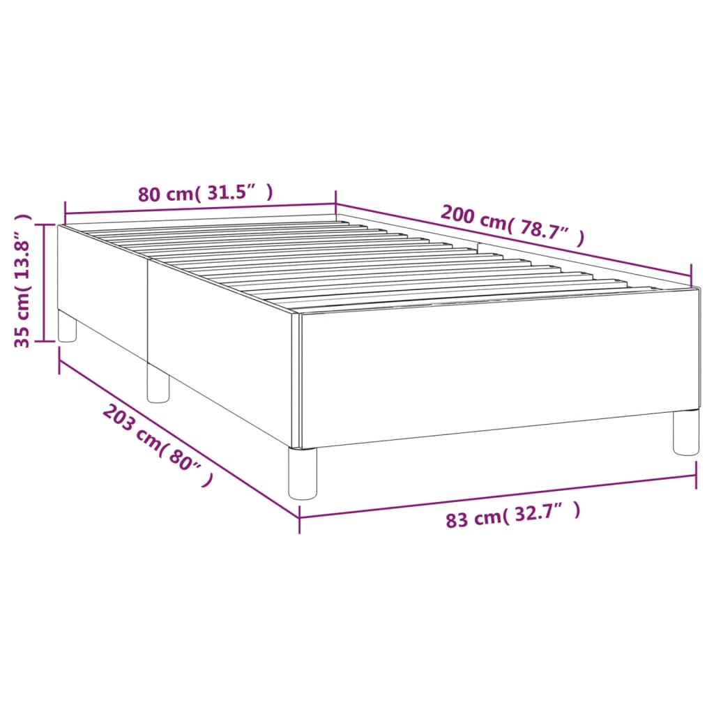 vidaXL Posteljni okvir črn 80x200 cm umetno usnje