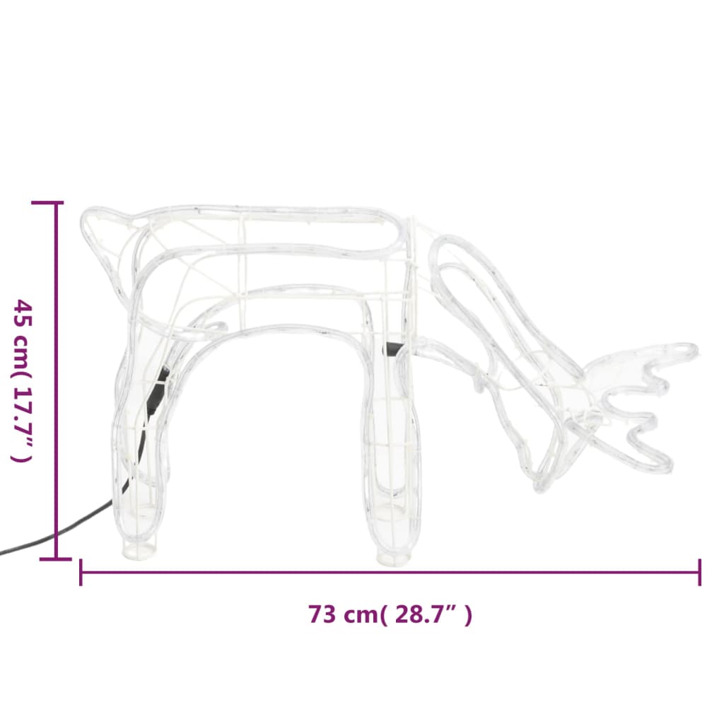 vidaXL Božični severni jeleni 3 kosi hladno beli 73x31x45 cm