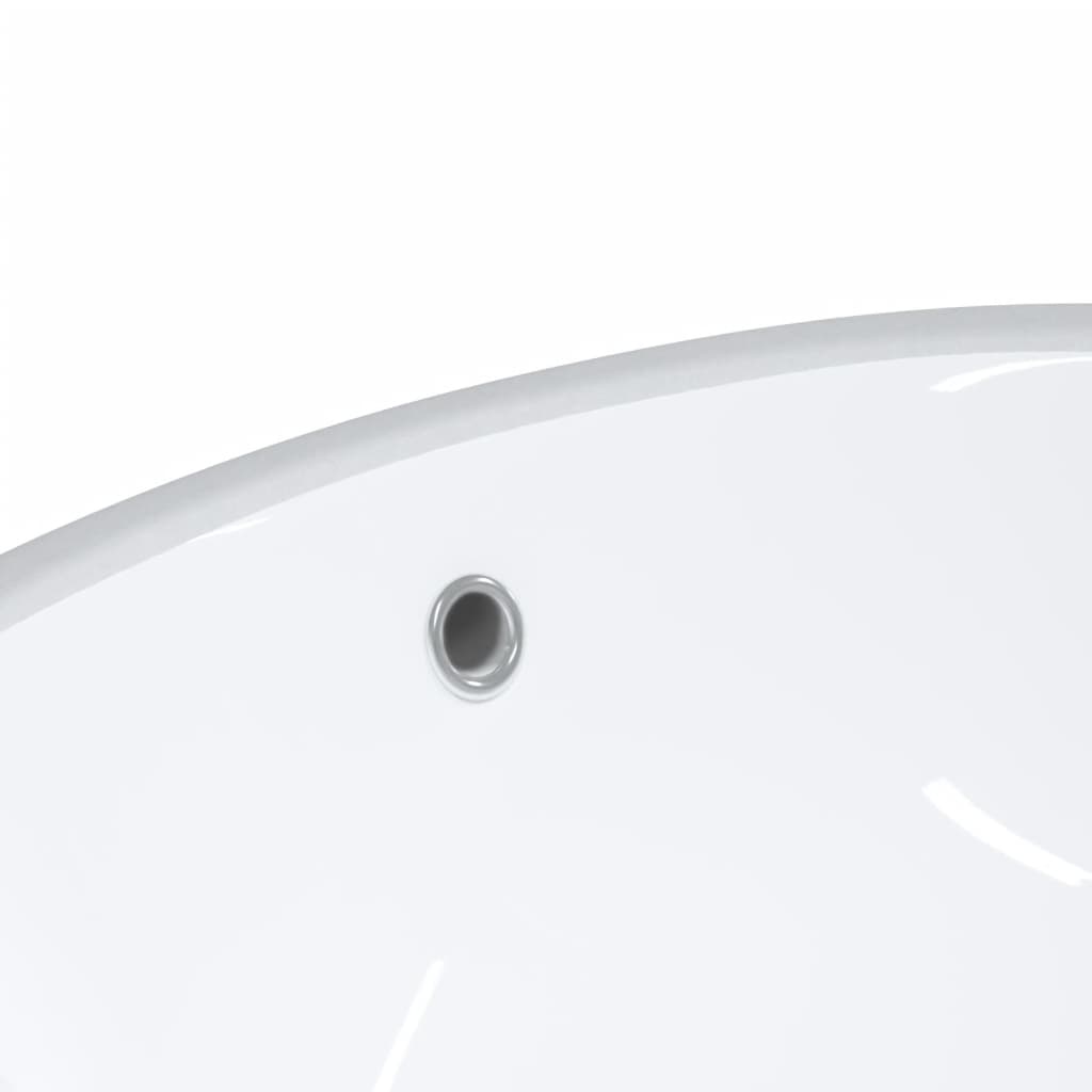vidaXL Kopalniški umivalnik bel 43x35x19 cm ovalen keramičen