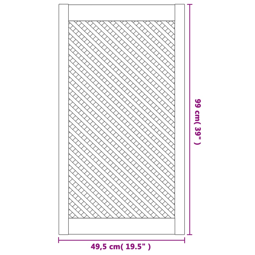 vidaXL Vrata za omarico z mrežico 2 kosa 49,5x99 cm trdna borovina