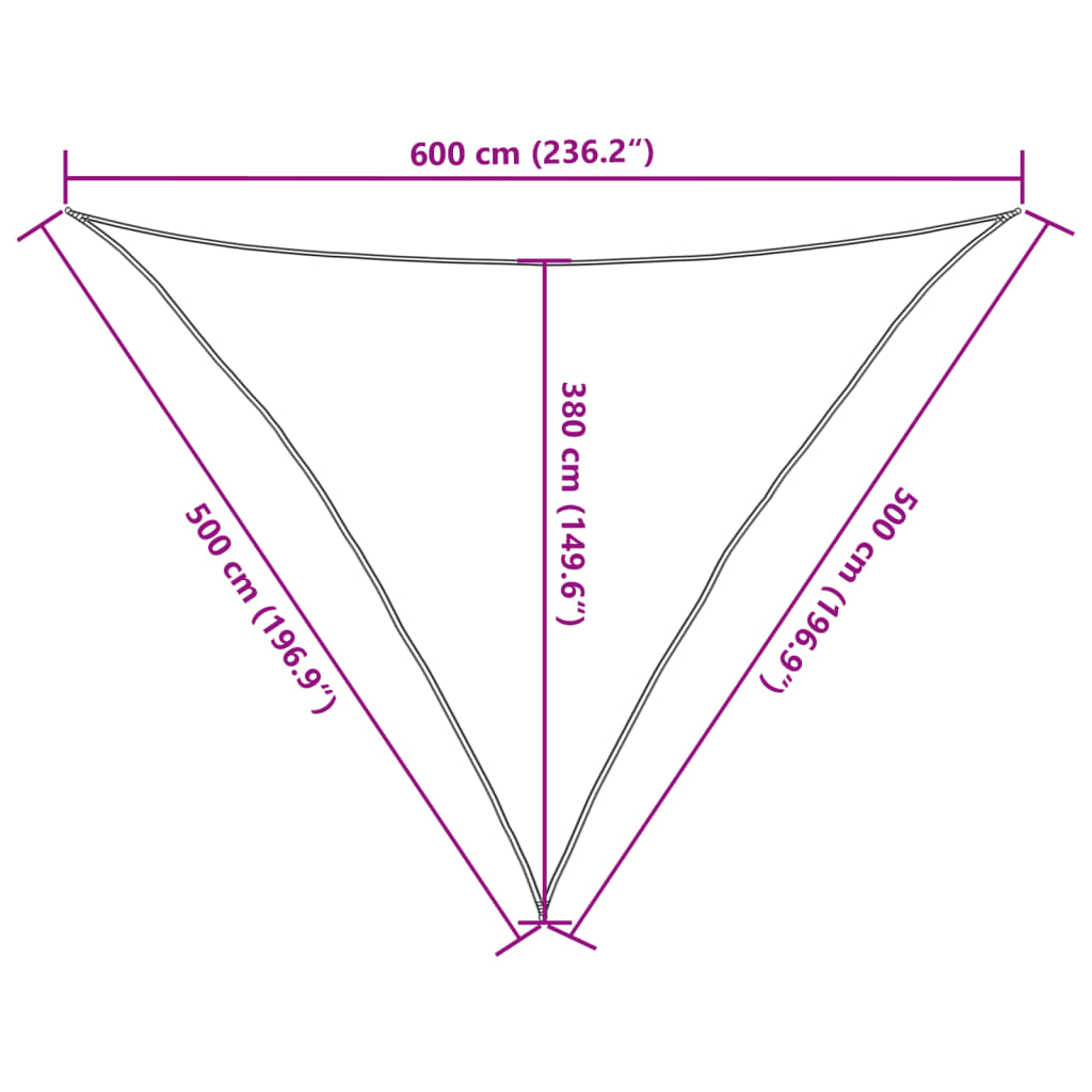 vidaXL Senčno jadro svetlo sivo 5x5x6 m 100 % poliester oxford