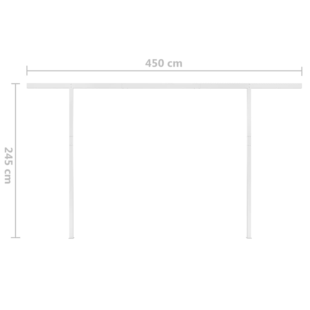 vidaXL Ročno zložljiva tenda z LED lučkami 5x3 m rumena in bela