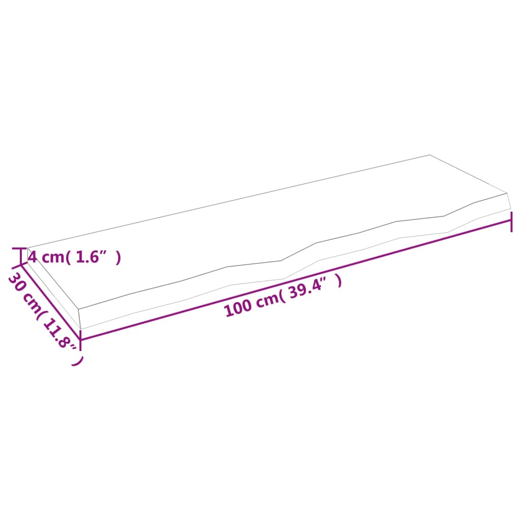 vidaXL Kopalniški pult temno rjav 100x30x(2-4) cm obdelan trden les