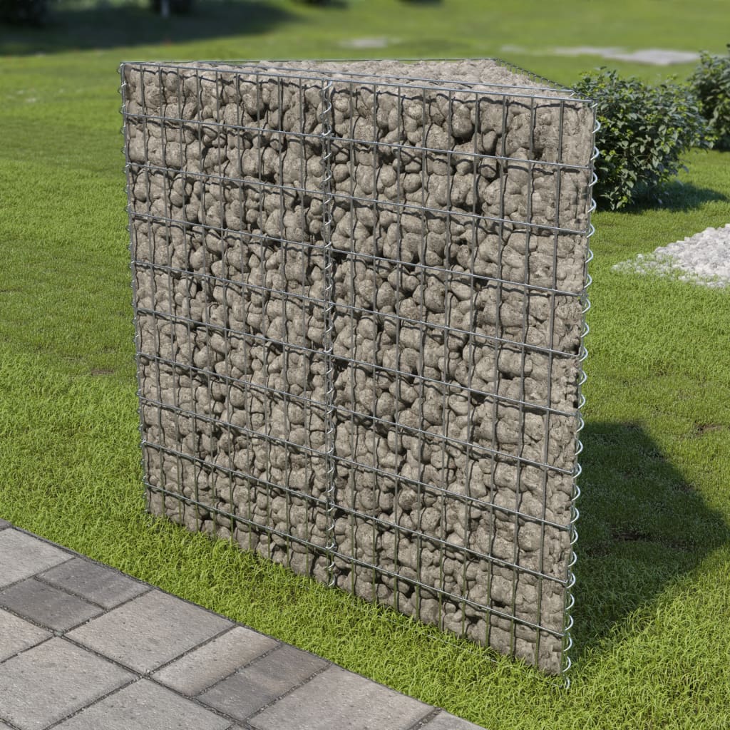 vidaXL Visoka greda gabion pocinkano jeklo 75x75x100 cm